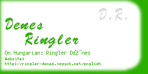 denes ringler business card